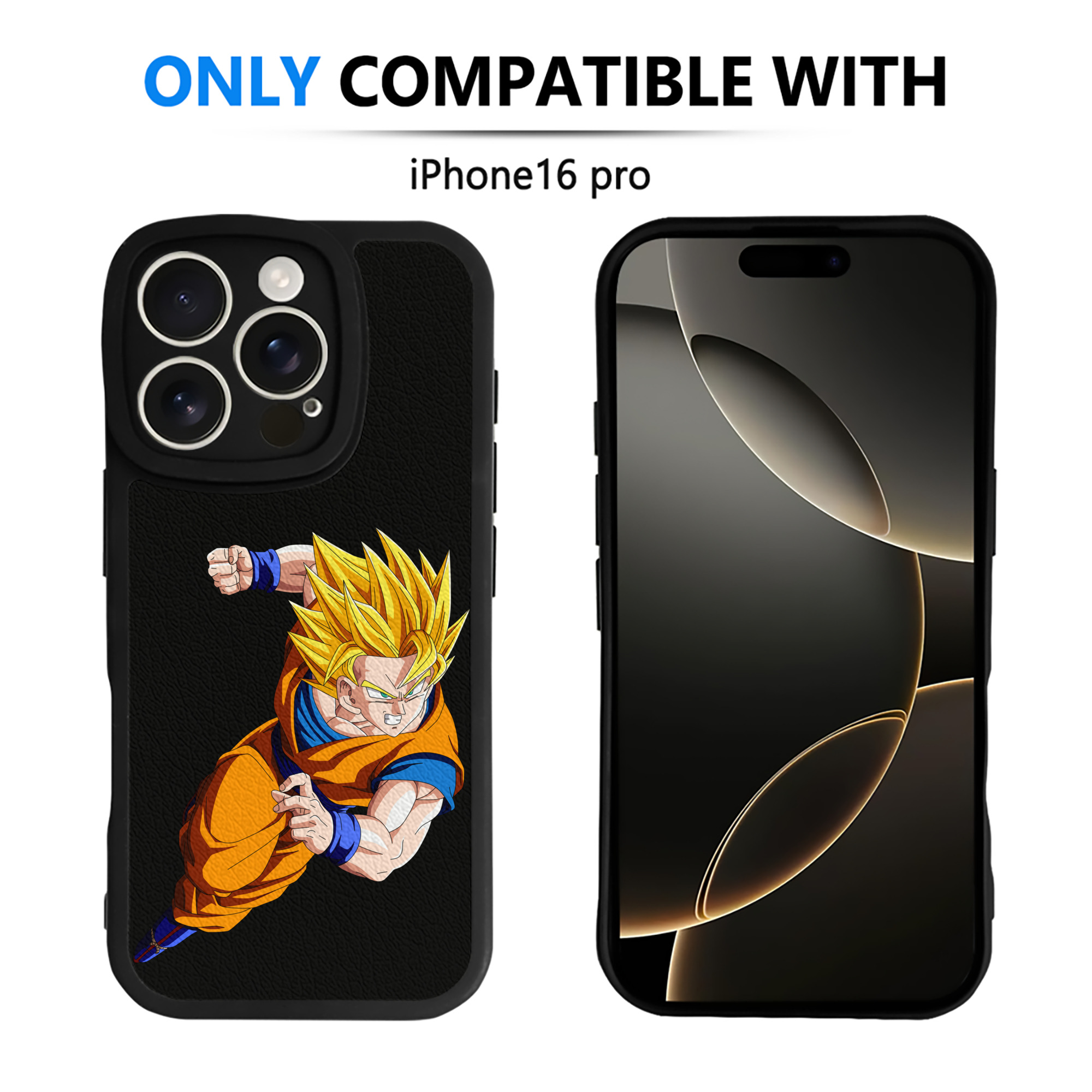 （画像用） ドラゴンボール 孫悟空（そん ごくう）Son Goku カカロット DRAGON BALL Kakarotto 【iPhone 16シリーズ対応】シリコンスマホケース（レザー調） 材質：シリコン